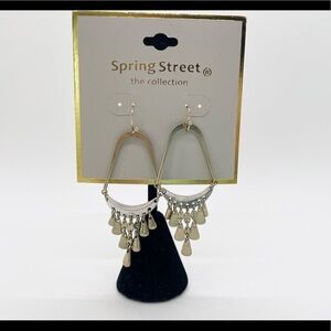 NWT Spring Street Nordstrom Silver Tone Dangle Chandelier Boho Earrings